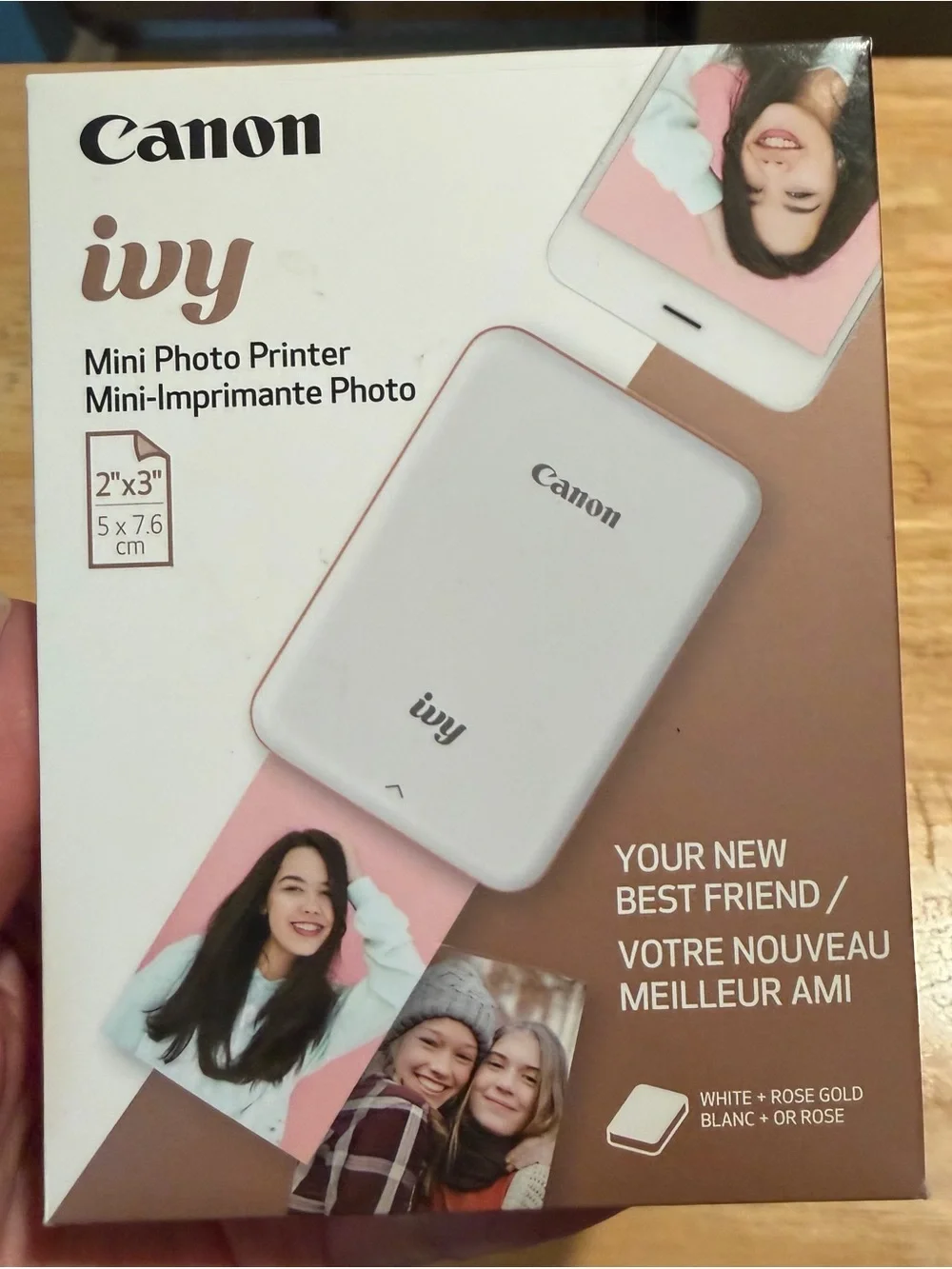 Canon Ivy Mini Photo Printer - White with Rose Gold Accents